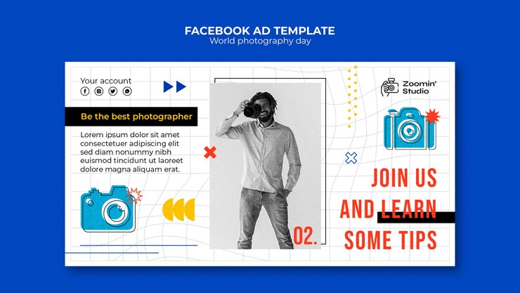 Free PSD world photography day facebook template
