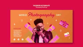 PSD gratuito modello facebook per la giornata mondiale della fotografia