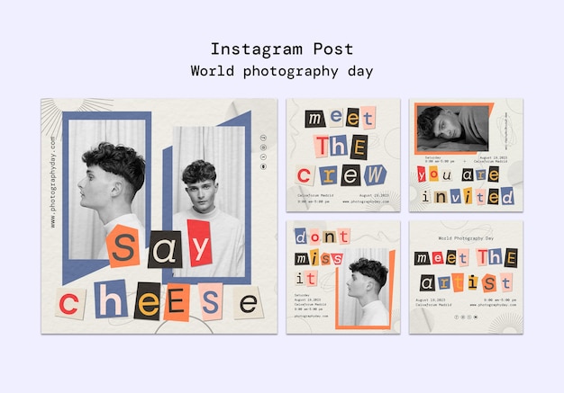 Free PSD world photography day instagram posts