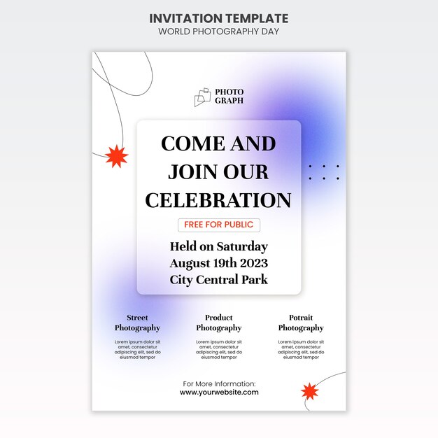 world photography day invitation template