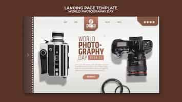 Free PSD world photography day landing page template