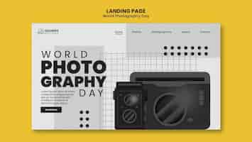 Free PSD world photography day landing page template