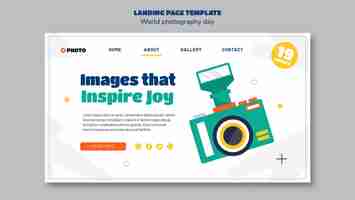 Free PSD world photography day landing page