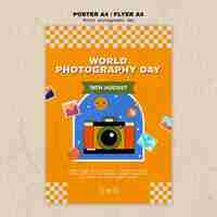 PSD gratuito modello di poster per la giornata mondiale della fotografia