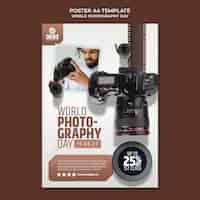 Free PSD world photography day poster template