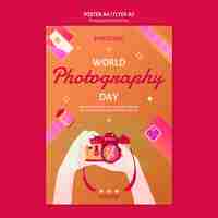 Free PSD world photography day poster template