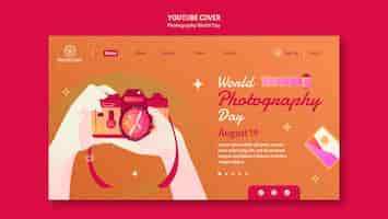 Free PSD world photography day youtube cover template