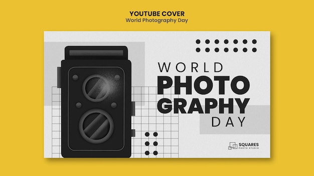 Free PSD world photography day youtube cover