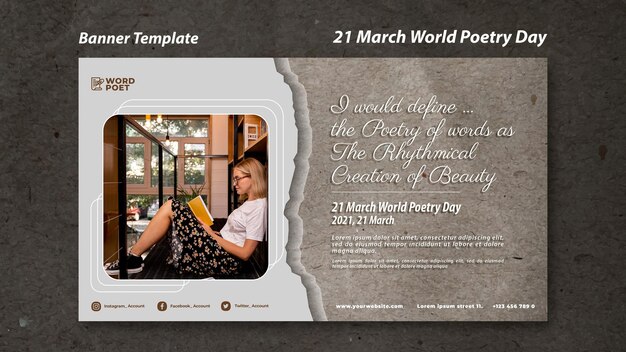 World poetry day banner