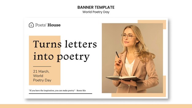 World poetry day banner