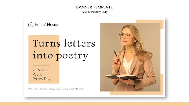 world poetry day banner