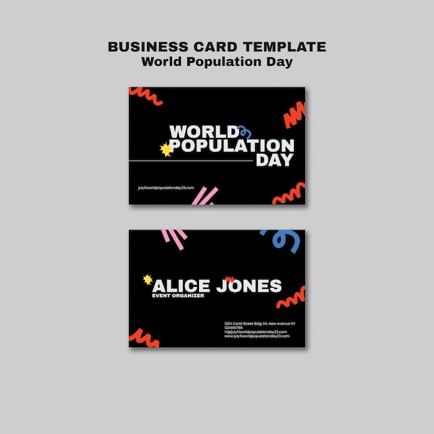 World Population Day Business Card Template – Free PSD Download