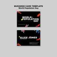 Free PSD world population day business card template