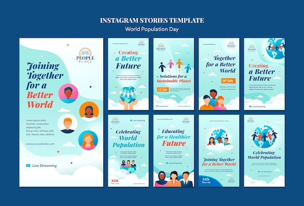 Free PSD world population day instagram stories