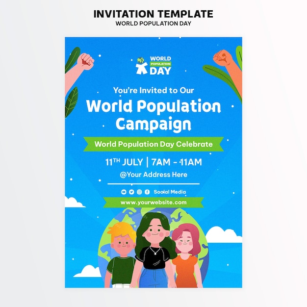 World population day invitation template