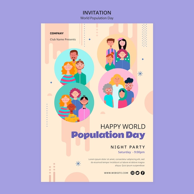 World population day invitation template