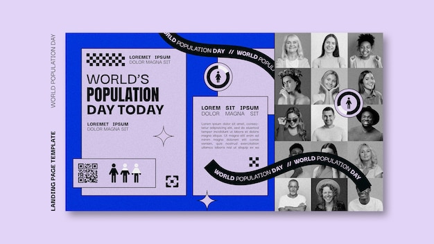 Free PSD world population day landing page template