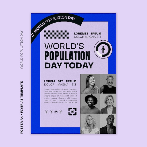 Modello di poster per la giornata mondiale della popolazione