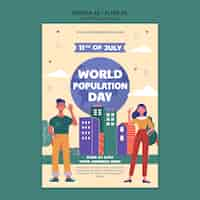 Free PSD world population day poster template