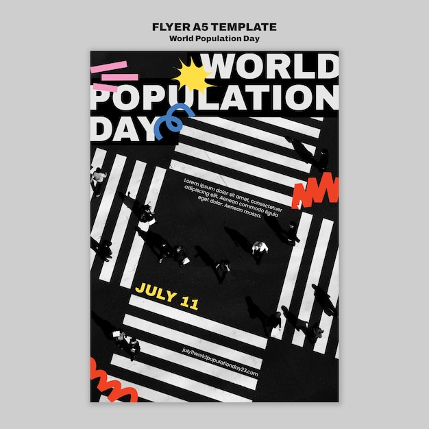 Free PSD world population day poster template