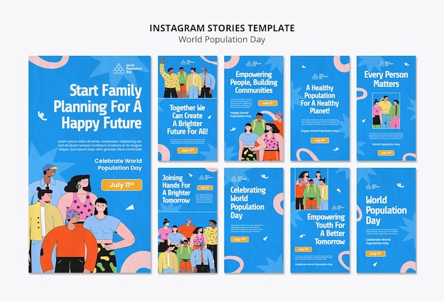 無料PSD 世界人口デーのテンプレートデザイン