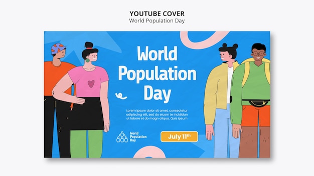 Free PSD world population day template design