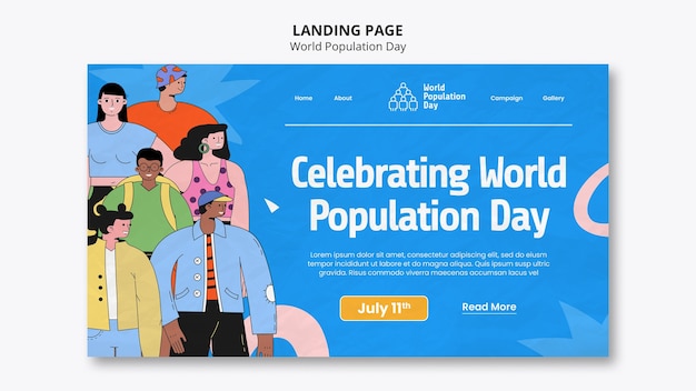 Free PSD world population day template design