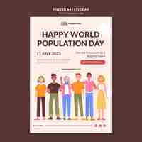 무료 PSD 세계 인구의 날 템플릿