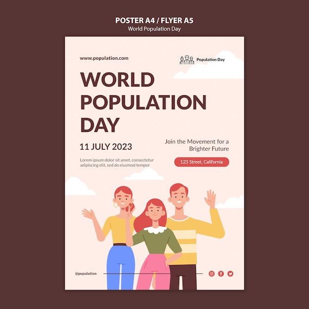 Free PSD world population day template