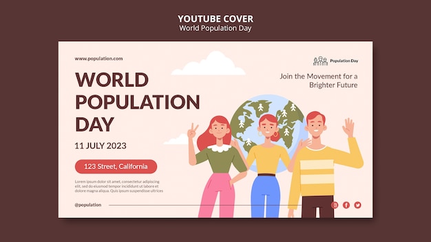 Free PSD world population day template