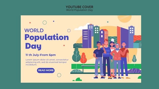 World population day youtube cover template