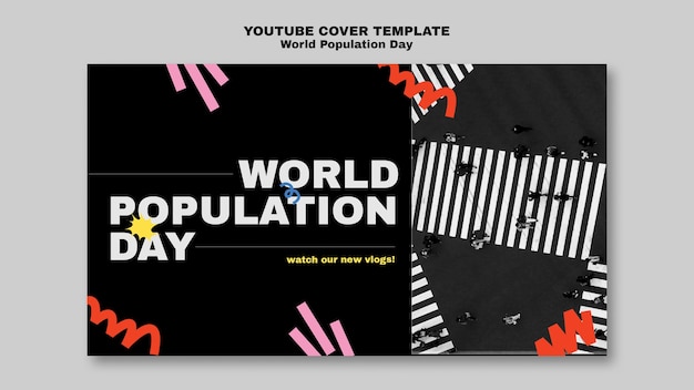 Free PSD world population day youtube cover template