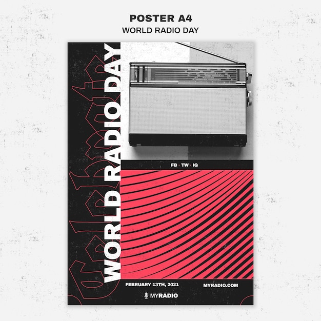 World Radio Day Flyer Template – Free PSD Download