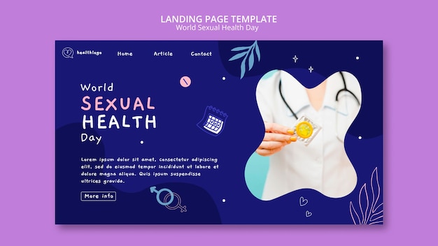 Free PSD world sexual health day landing page template