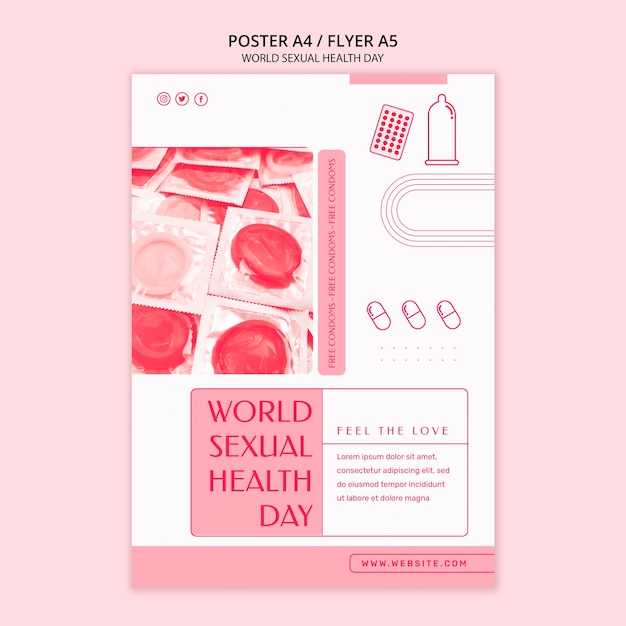 Free PSD world sexual health day poster banner