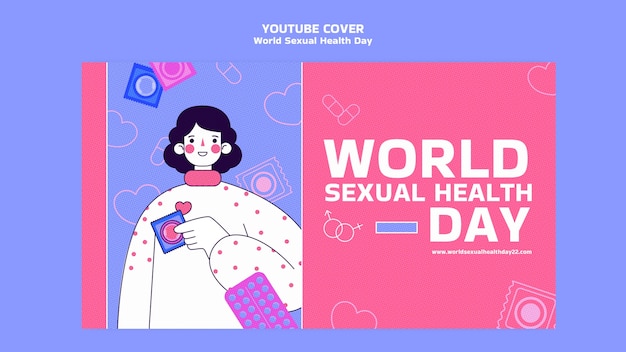 Modello di copertina di youtube per la giornata mondiale della salute sessuale