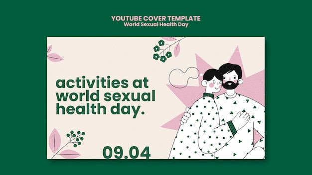 PSD gratuito modello di copertina di youtube per la giornata mondiale della salute sessuale