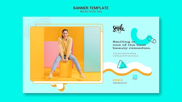World smile day concept banner template