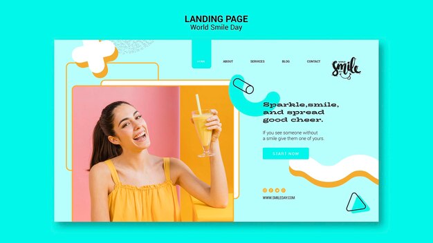 World smile day concept landing page template