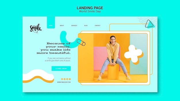 World smile day concept landing page template