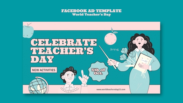 Free PSD world teacher's day facebook template