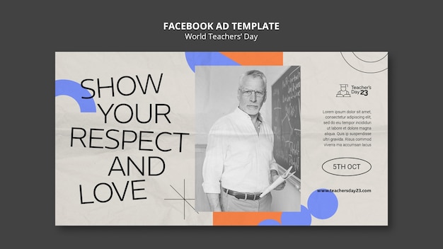 Free PSD world teacher's day facebook template