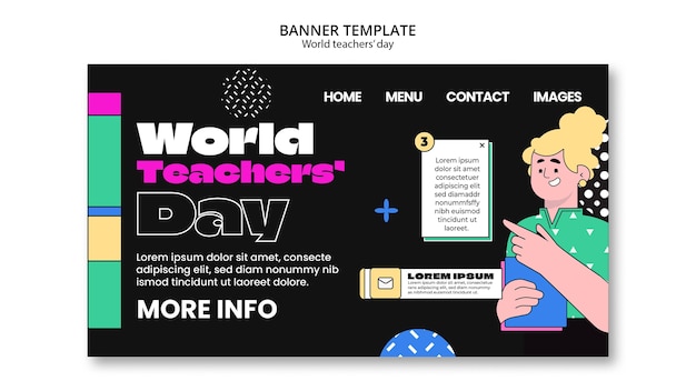 Free PSD world teacher's day facebook template