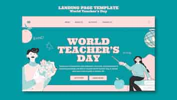 Free PSD world teacher's day landing page template