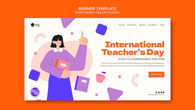 World teacher's day landing page template