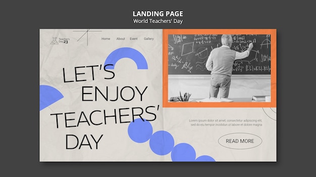 無料PSD 世界教師の日 ランディングページのテンプレート