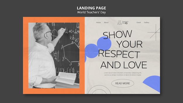 World teacher's day landing page template