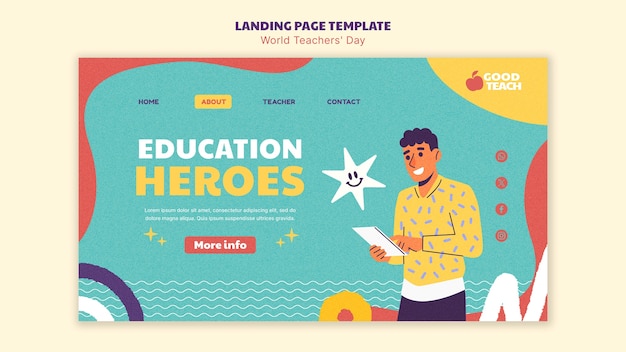 World teacher's day landing page template