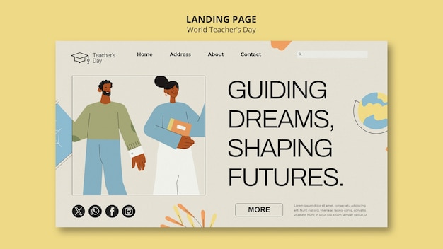 World teacher's day landing page template