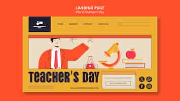 Free PSD world teacher's day landing page template